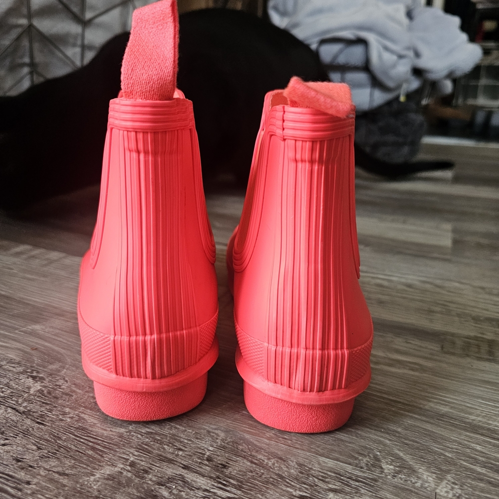 Hunter Womens Original Chelsea Rain Boots Coral Pink Size US 6 Waterproof - Picture 12 of 16